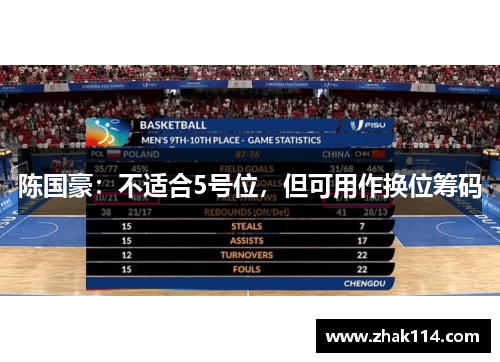 陈国豪：不适合5号位，但可用作换位筹码